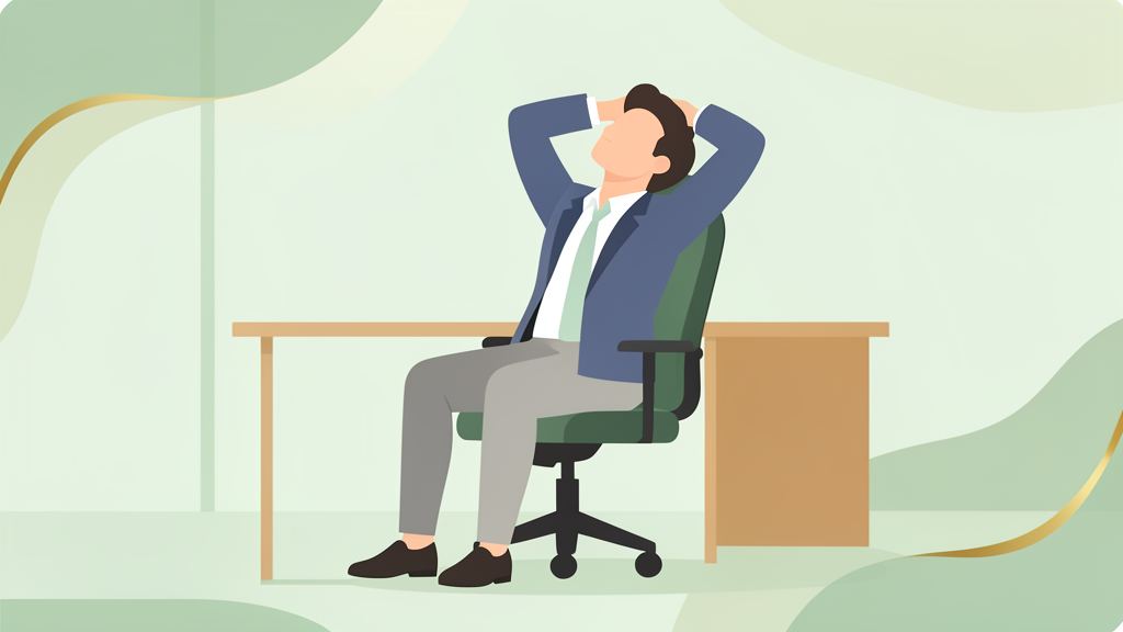 Office worker doing seated desk stretches